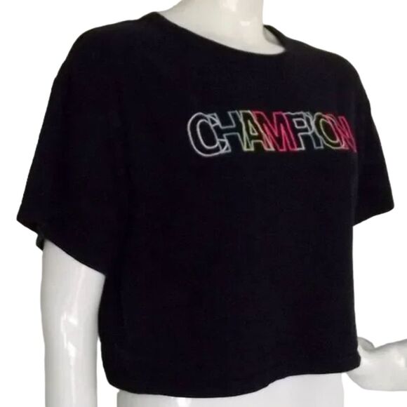 CHAMPION Crop Top/Tshirt, M, Multicolor LOGO, Reverse Weave, Short sleev… - Picture 3 of 10